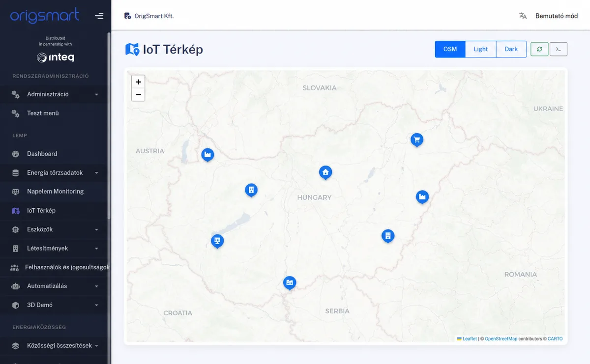 Több telephely egy térképen